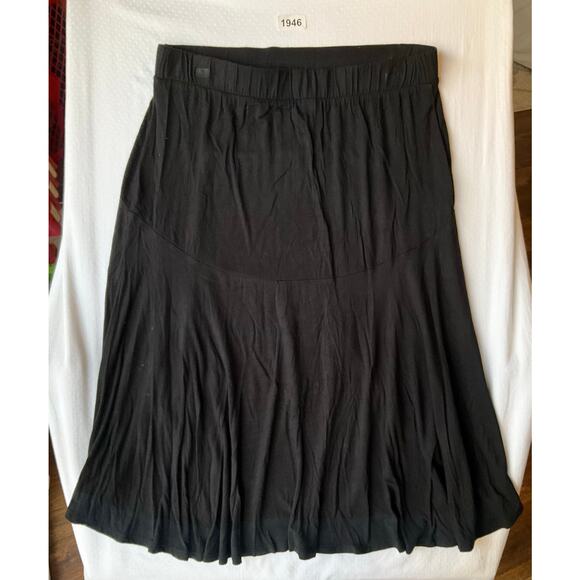 A New Day Women Elastic Waist Stretch Knee Length High-low Skirt size L, Black - Picture 6 of 6